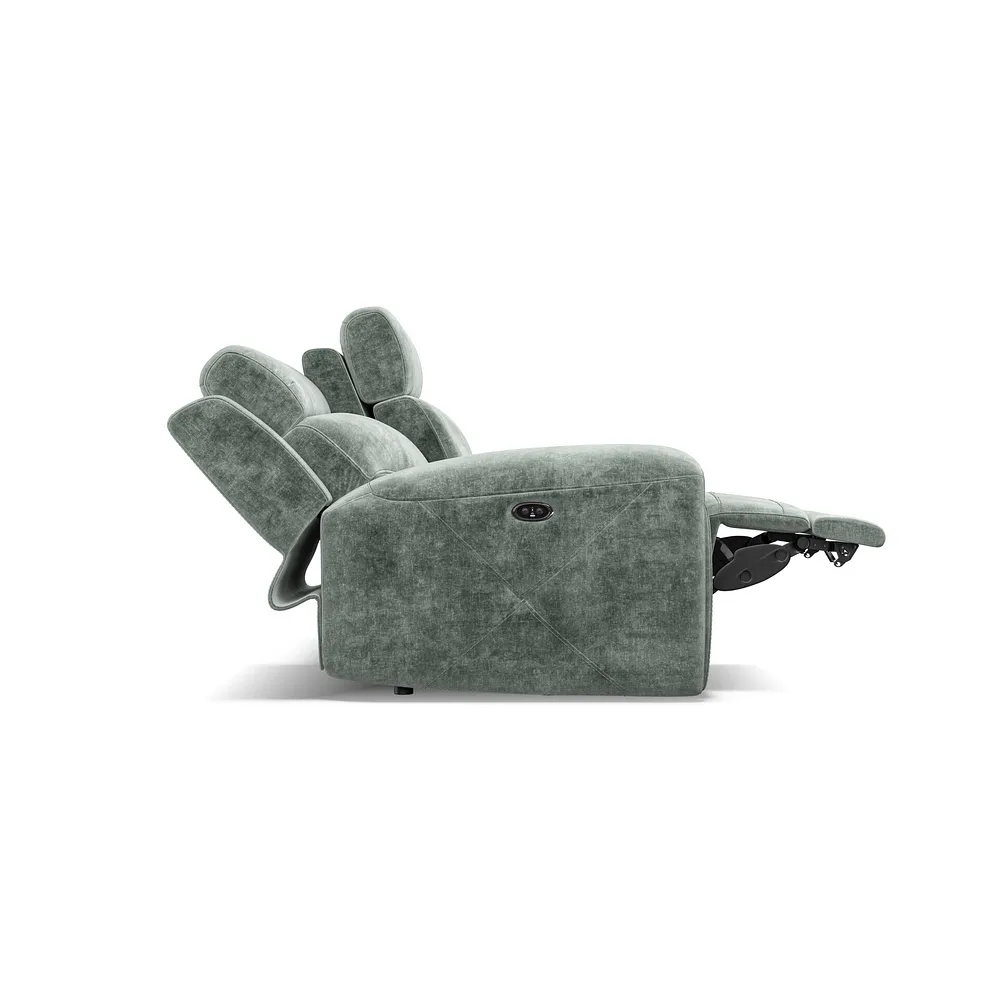 Leo 2 Seater Recliner Sofa in Descent Pewter Fabric 8