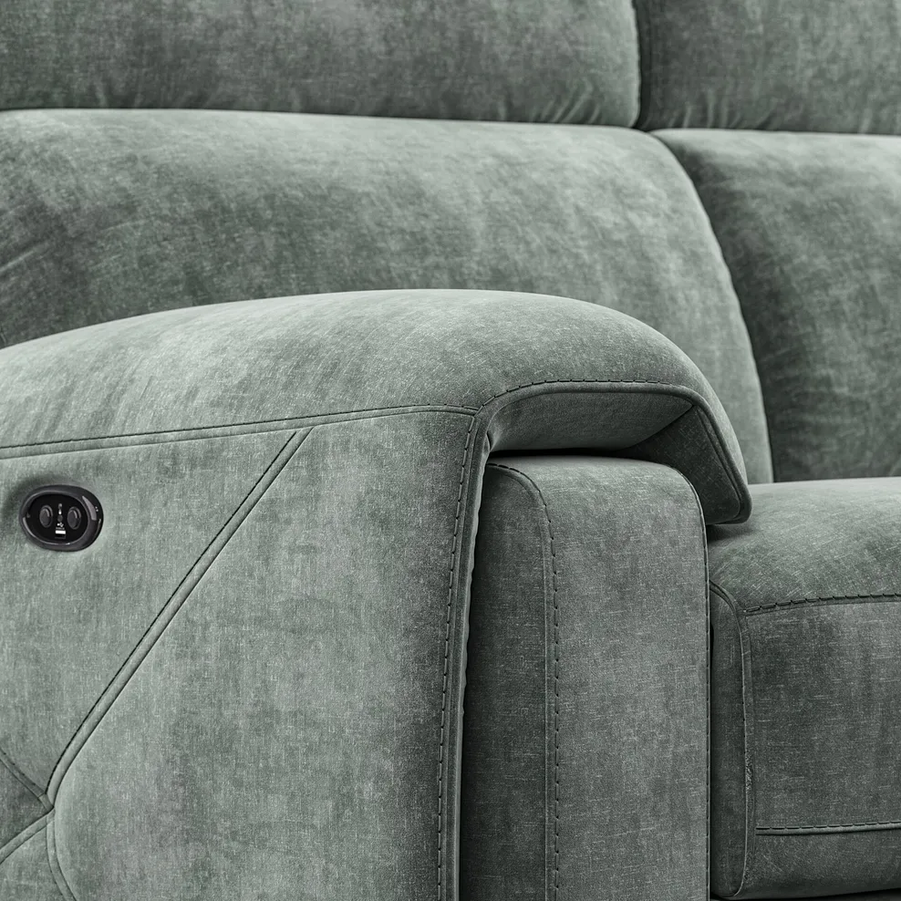 Leo 2 Seater Recliner Sofa in Descent Pewter Fabric 10