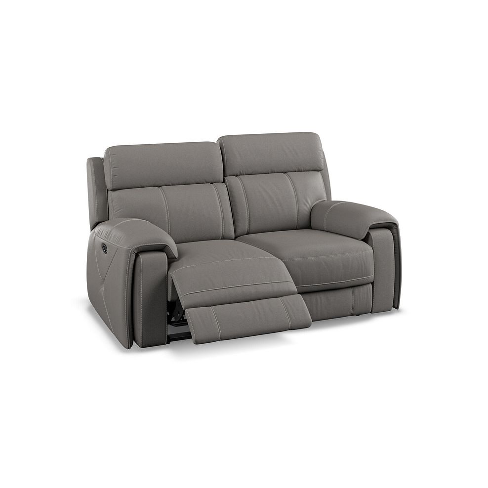 Leo 2 Seater Recliner Sofa in Elephant Grey Leather Thumbnail 4