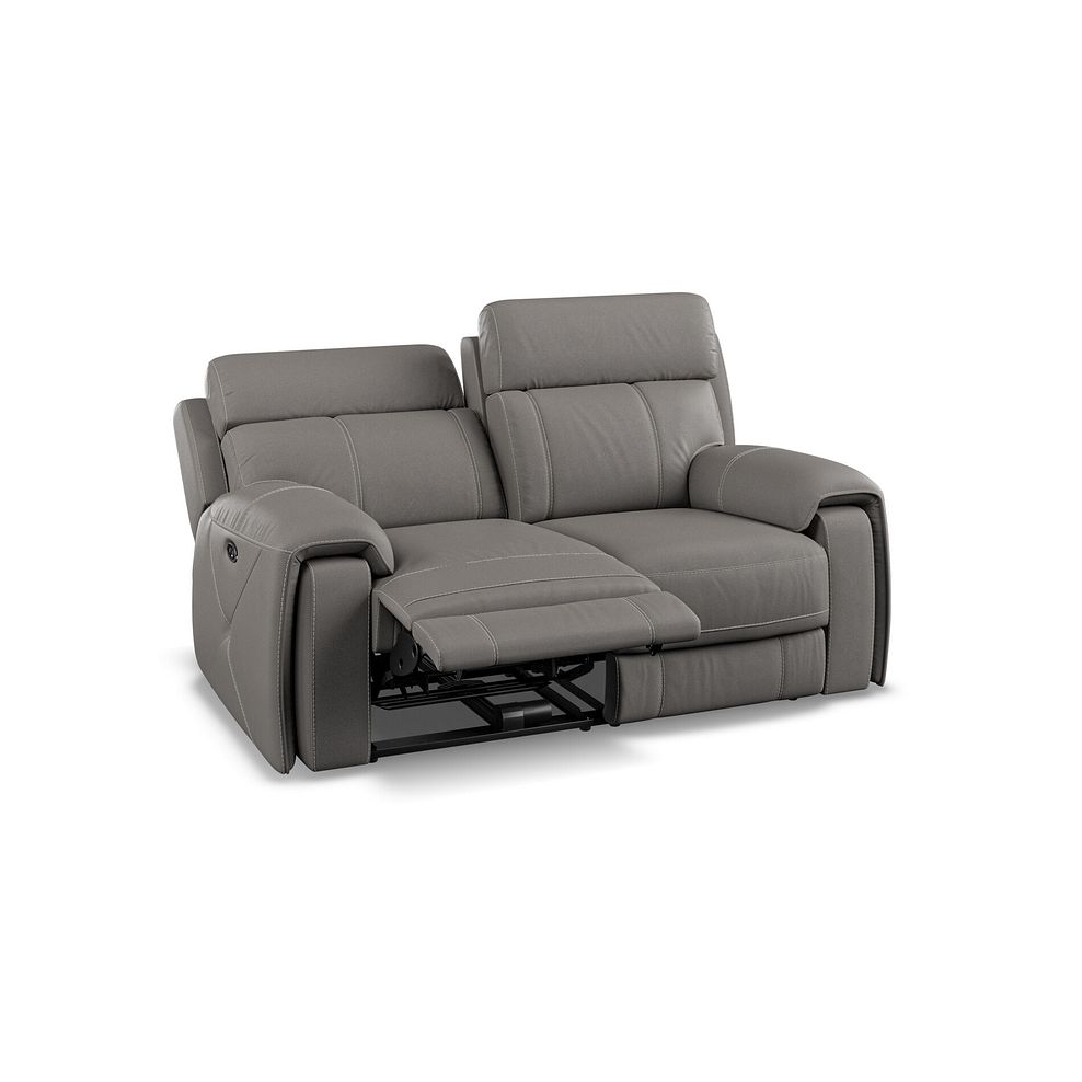 Leo 2 Seater Recliner Sofa in Elephant Grey Leather Thumbnail 5