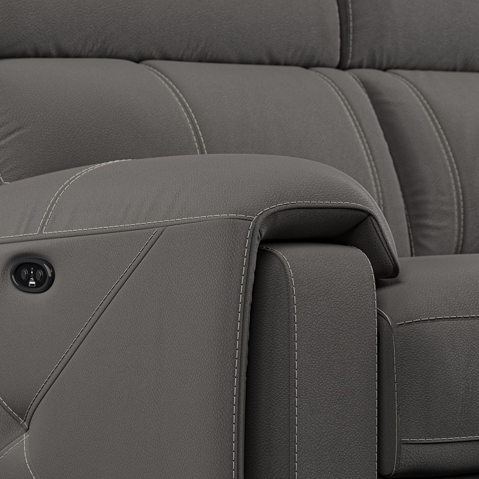 Leo 2 Seater Recliner Sofa in Elephant Grey Leather 10