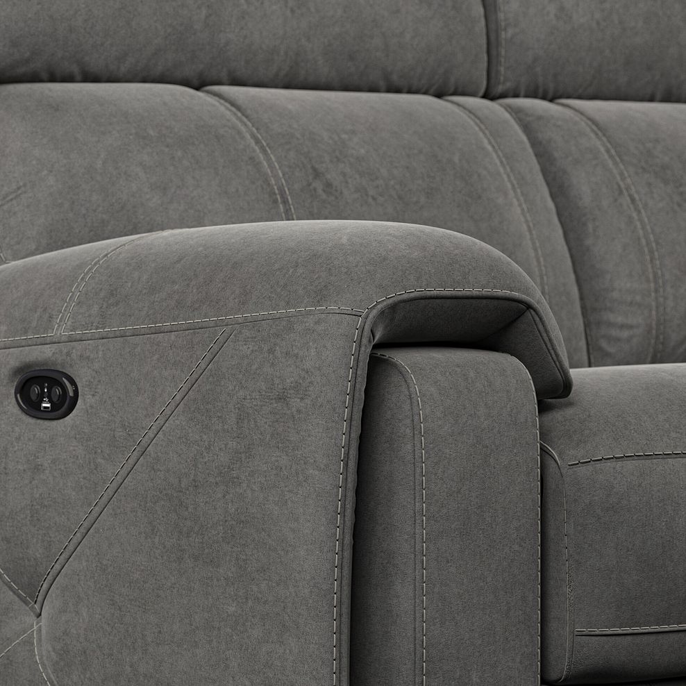 Leo 2 Seater Recliner Sofa in Maldives Dark Grey Fabric 10