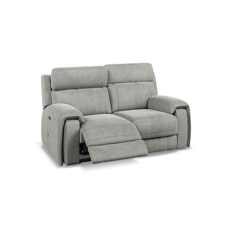 Leo 2 Seater Recliner Sofa with Adjustable Headrests in Billy Joe Dove Grey Fabric 2