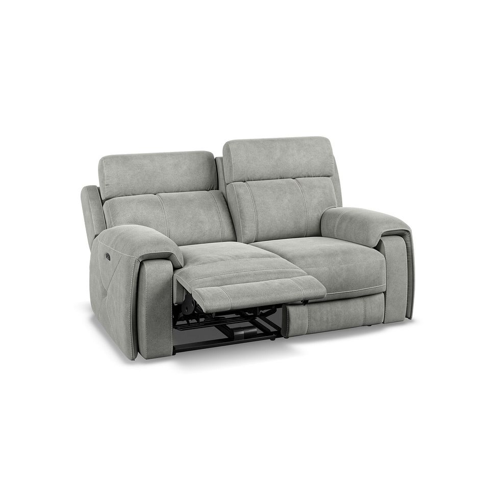 Leo 2 Seater Recliner Sofa with Adjustable Headrests in Billy Joe Dove Grey Fabric 3