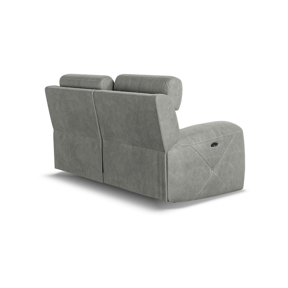 Leo 2 Seater Recliner Sofa with Adjustable Headrests in Billy Joe Dove Grey Fabric 5