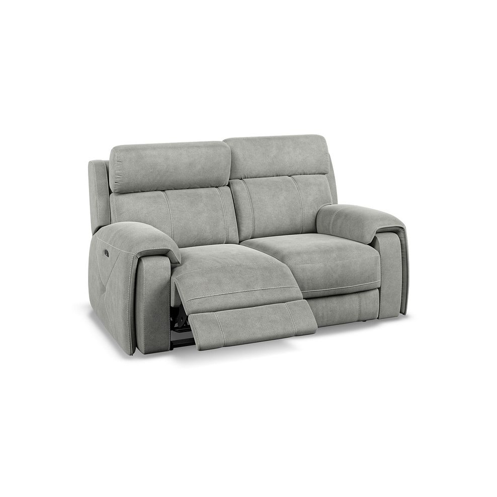 Leo 2 Seater Recliner Sofa with Adjustable Headrests in Billy Joe Dove Grey Fabric 4