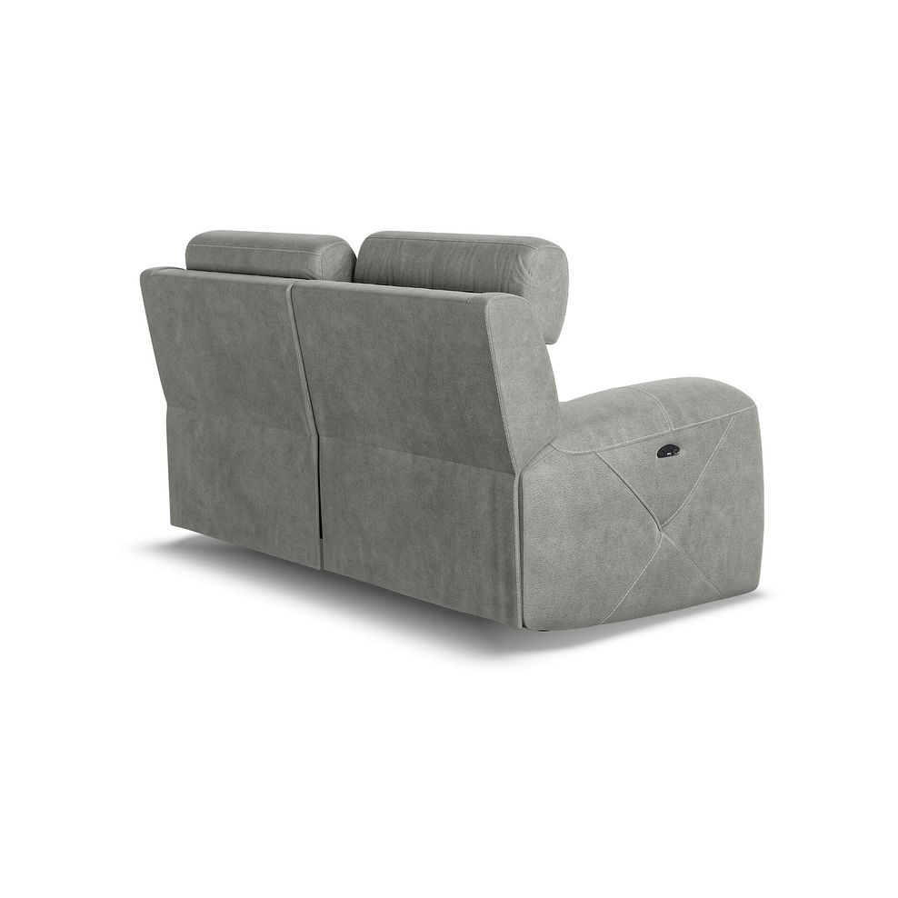 Leo 2 Seater Recliner Sofa with Adjustable Headrests in Billy Joe Dove Grey Fabric 6