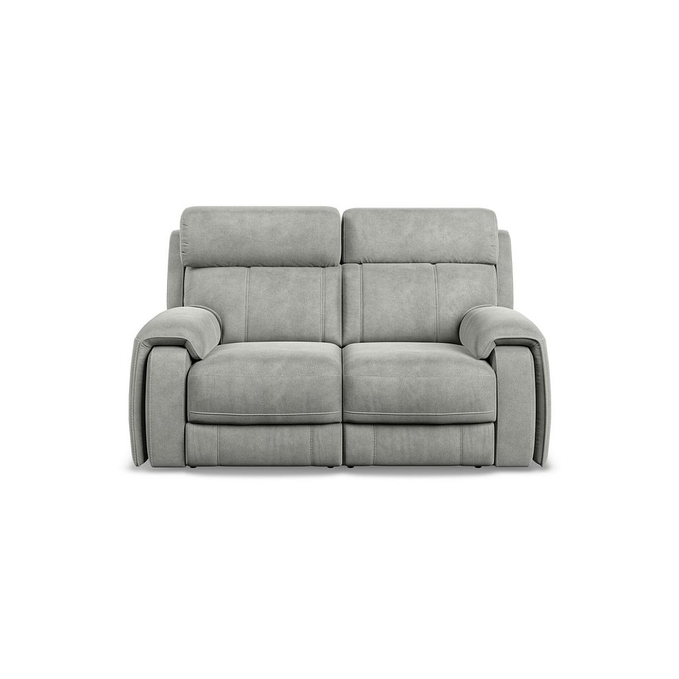 Leo 2 Seater Recliner Sofa with Adjustable Headrests in Billy Joe Dove Grey Fabric Thumbnail 2