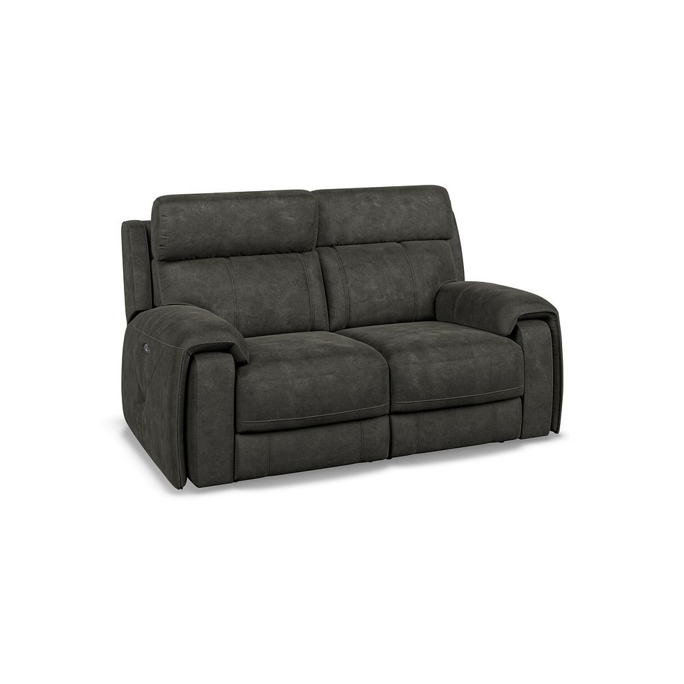 Leo 2 Seater Recliner Sofa with Adjustable Headrests in Billy Joe Grey Fabric