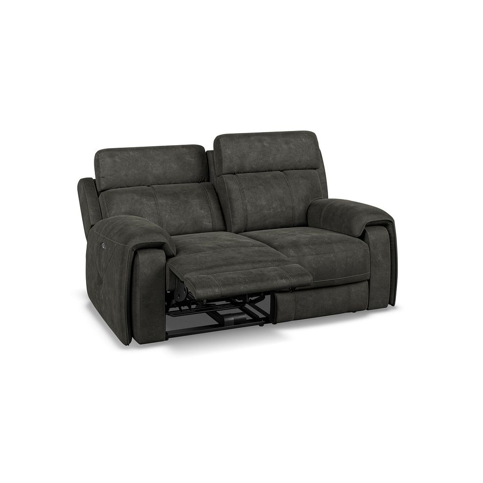 Leo 2 Seater Recliner Sofa with Adjustable Headrests in Billy Joe Grey Fabric 3