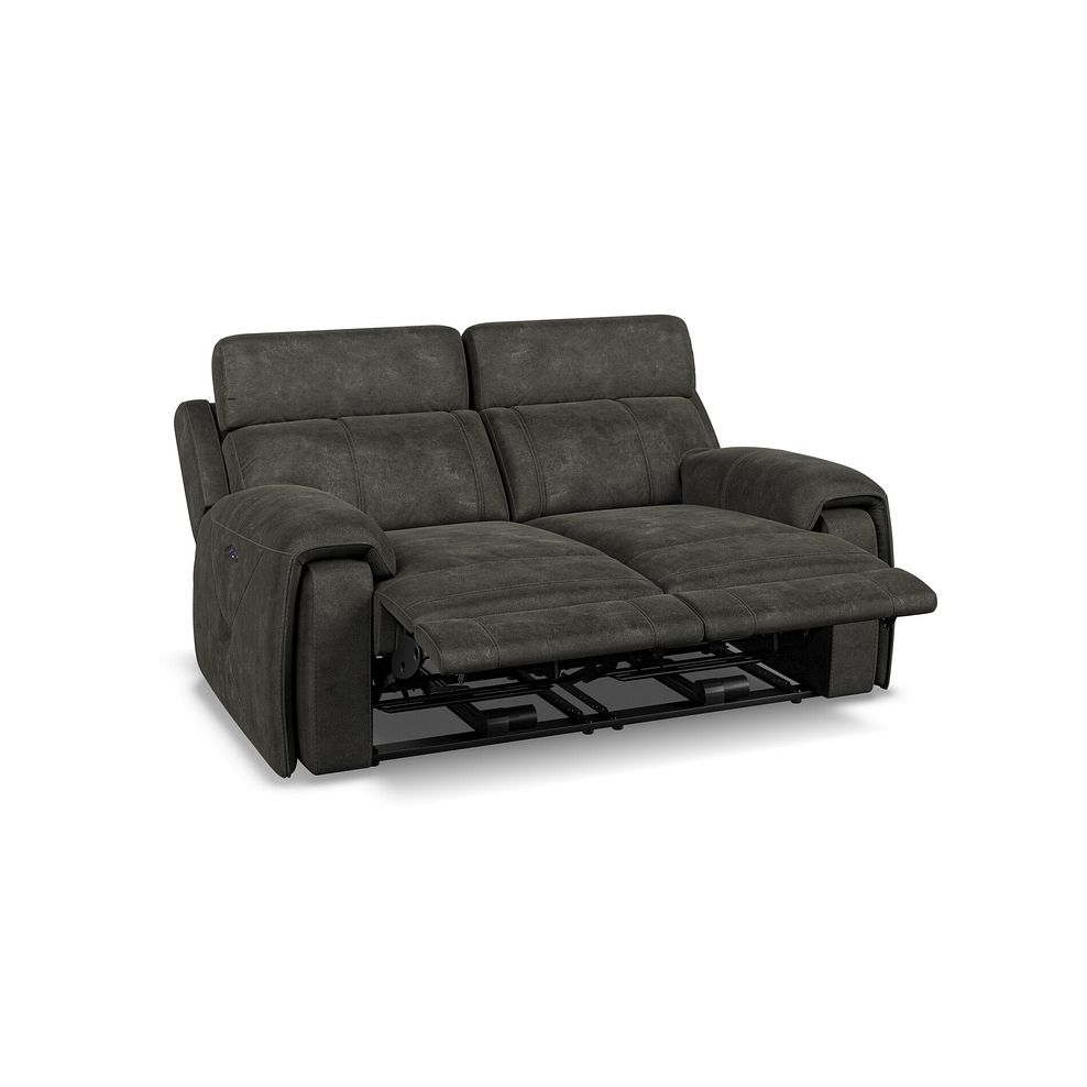 Leo 2 Seater Recliner Sofa with Adjustable Headrests in Billy Joe Grey Fabric Thumbnail 3