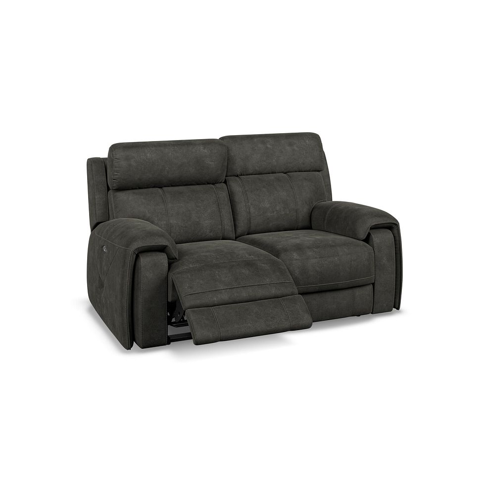 Leo 2 Seater Recliner Sofa with Adjustable Headrests in Billy Joe Grey Fabric 4