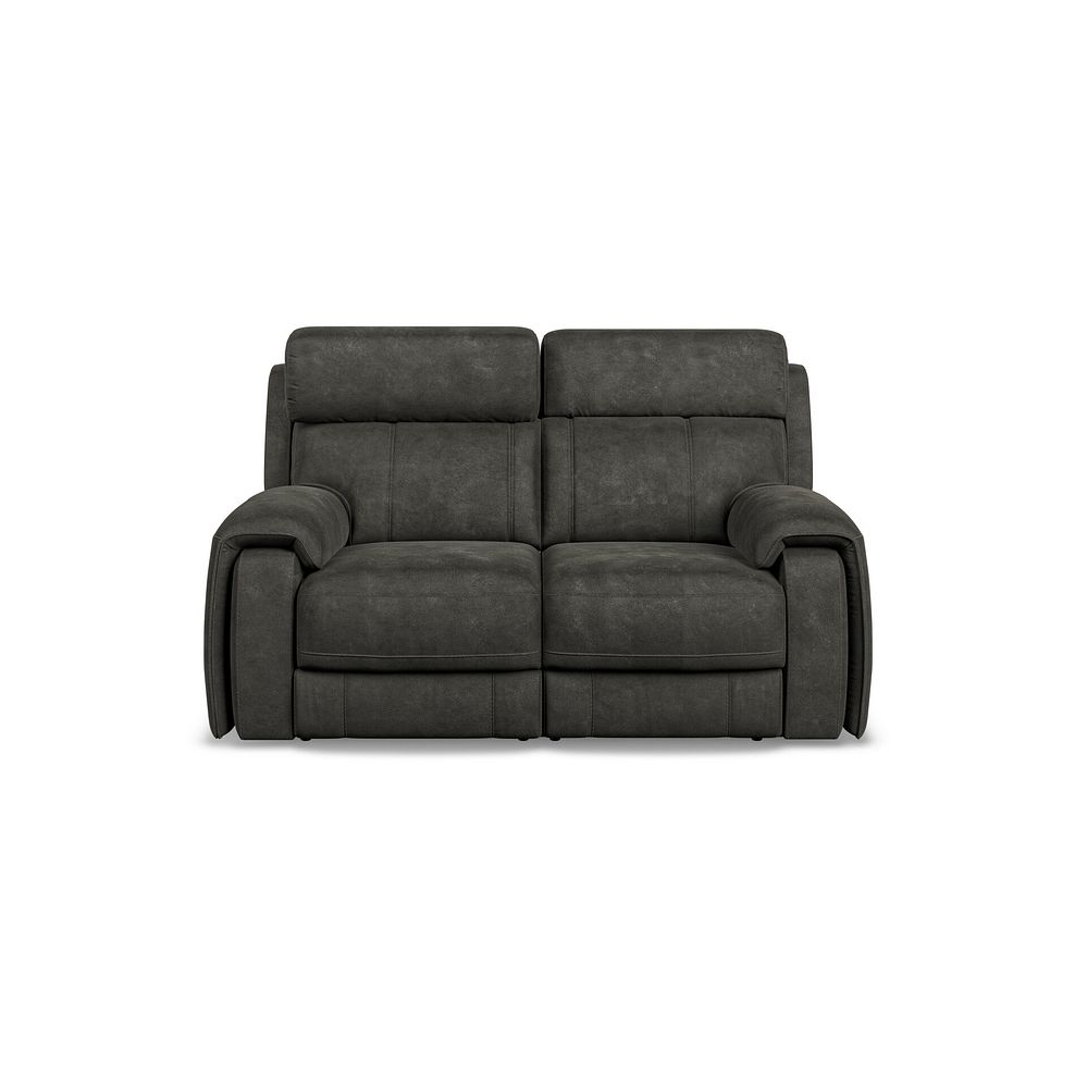 Leo 2 Seater Recliner Sofa with Adjustable Headrests in Billy Joe Grey Fabric Thumbnail 2