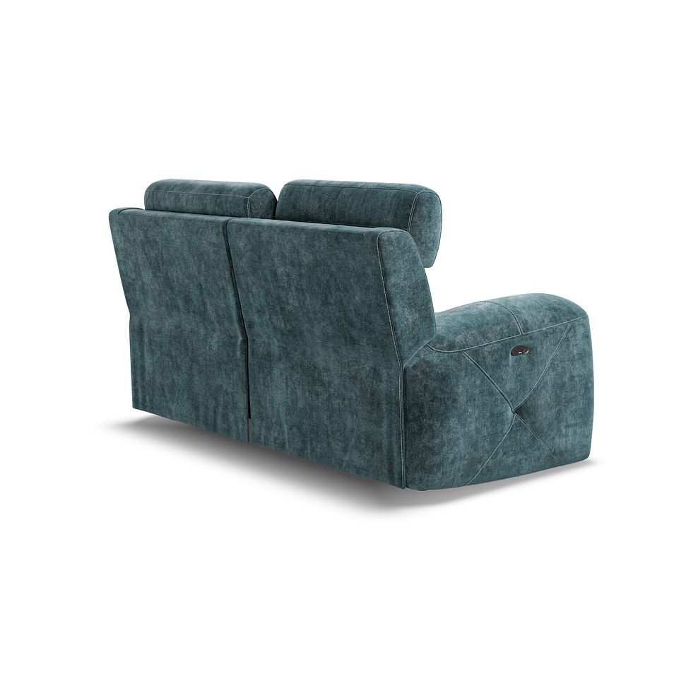 Leo 2 Seater Recliner Sofa with Adjustable Headrests in Descent Blue Fabric 5