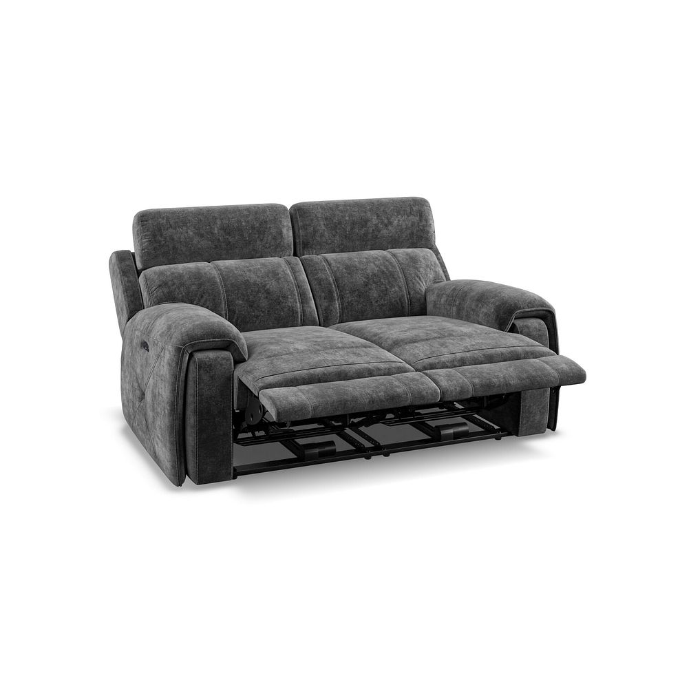 Leo 2 Seater Recliner Sofa with Adjustable Headrests in Descent Charcoal Fabric 4