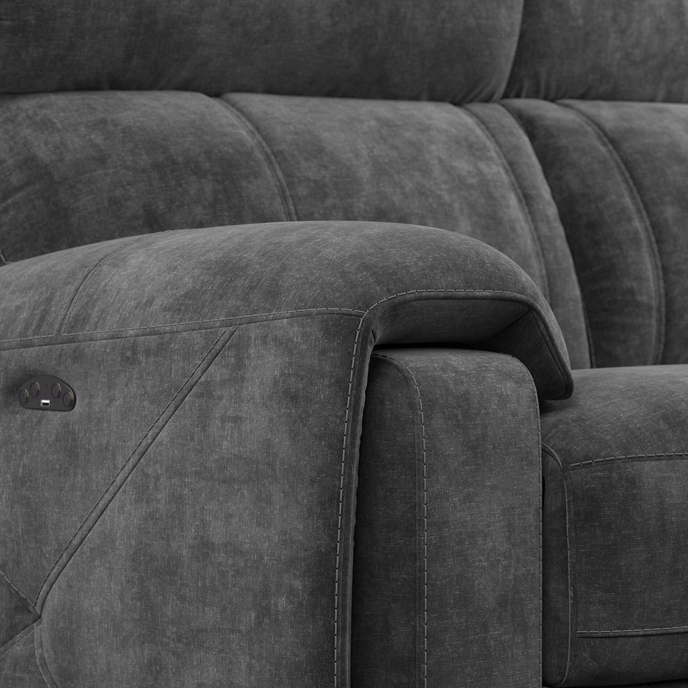 Leo 2 Seater Recliner Sofa with Adjustable Headrests in Descent Charcoal Fabric 10