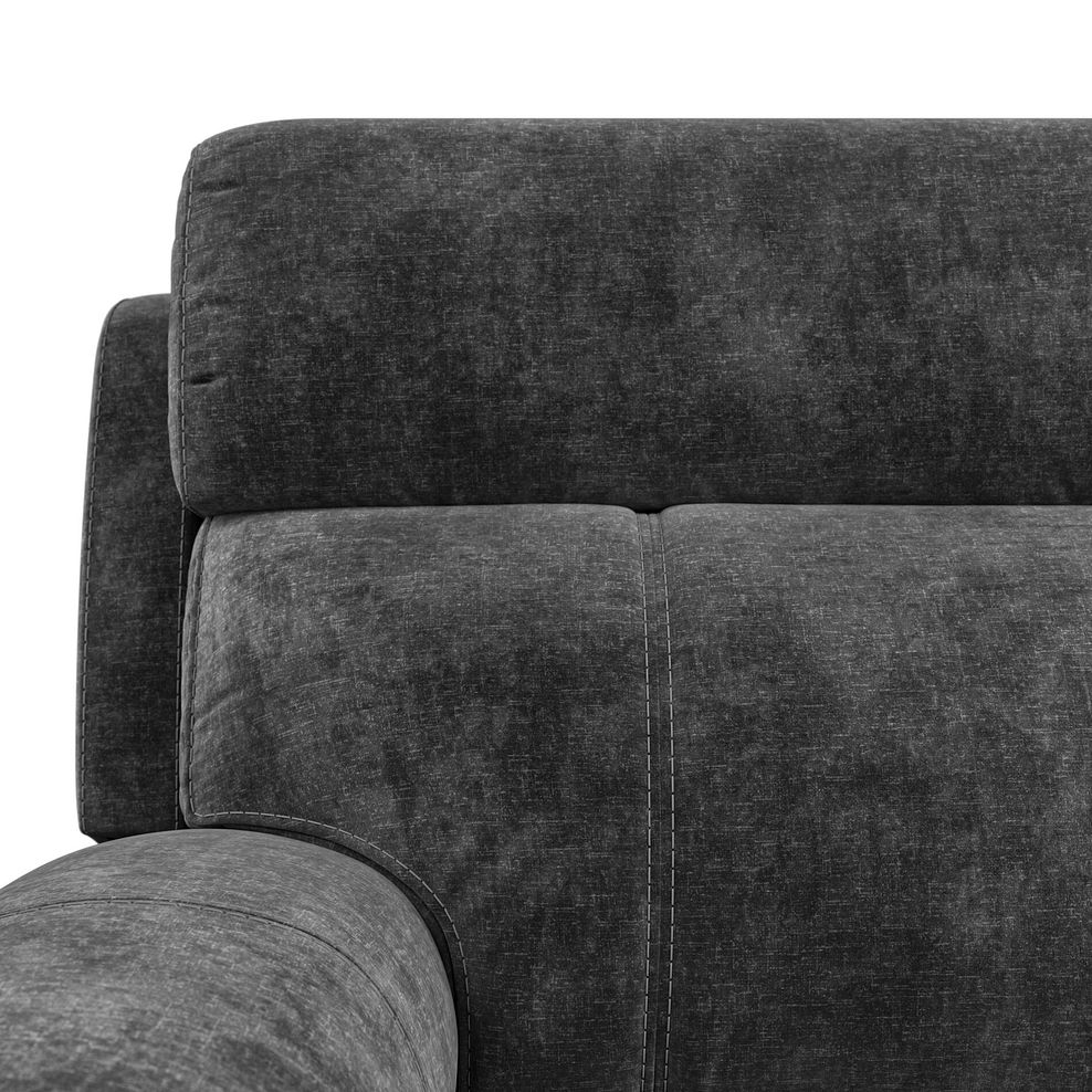Leo 2 Seater Recliner Sofa with Adjustable Headrests in Descent Charcoal Fabric 13