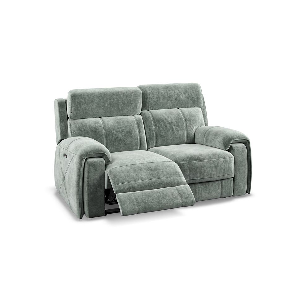 Leo 2 Seater Recliner Sofa with Adjustable Headrests in Descent Pewter Fabric 2