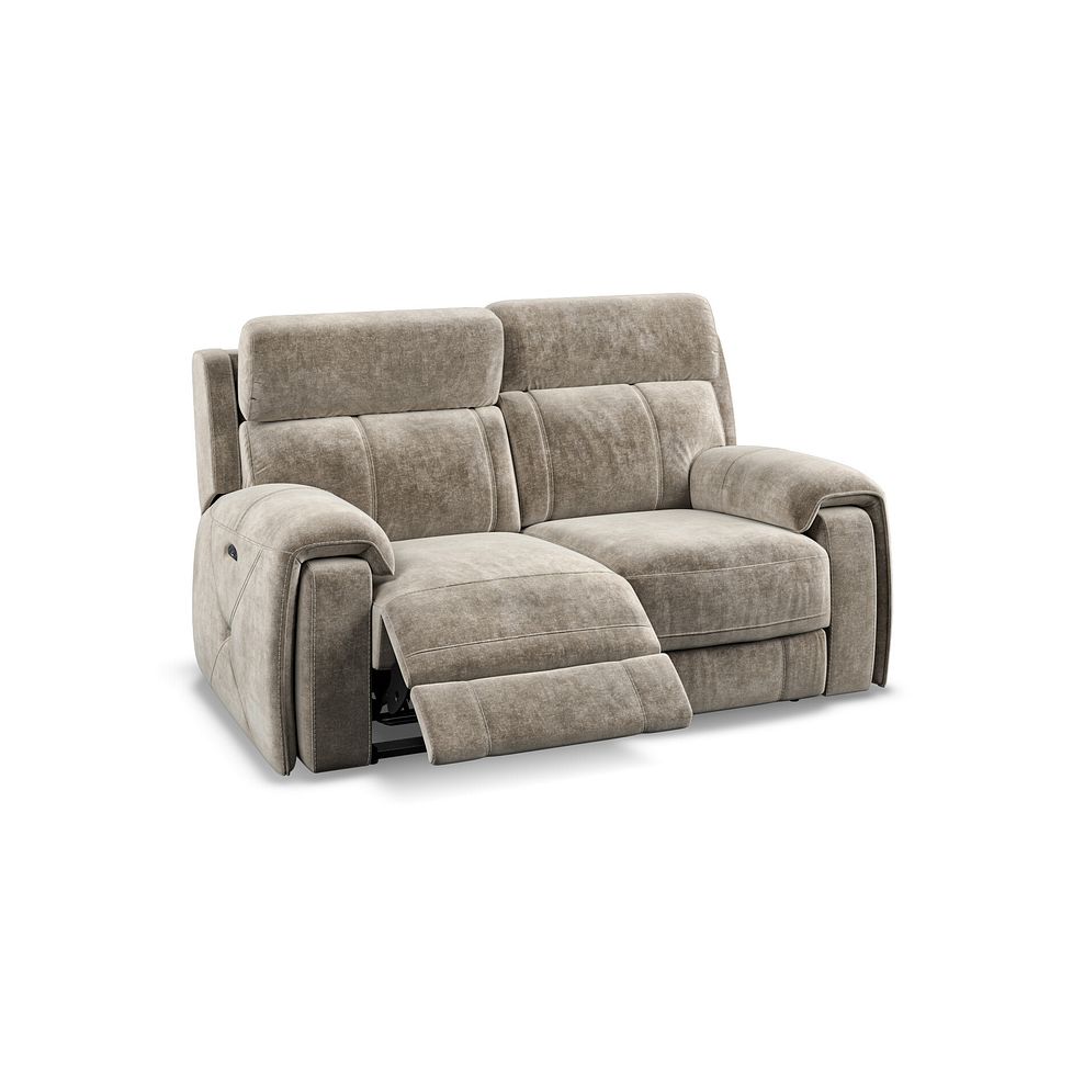 Leo 2 Seater Recliner Sofa with Adjustable Headrests in Descent Taupe Fabric 2