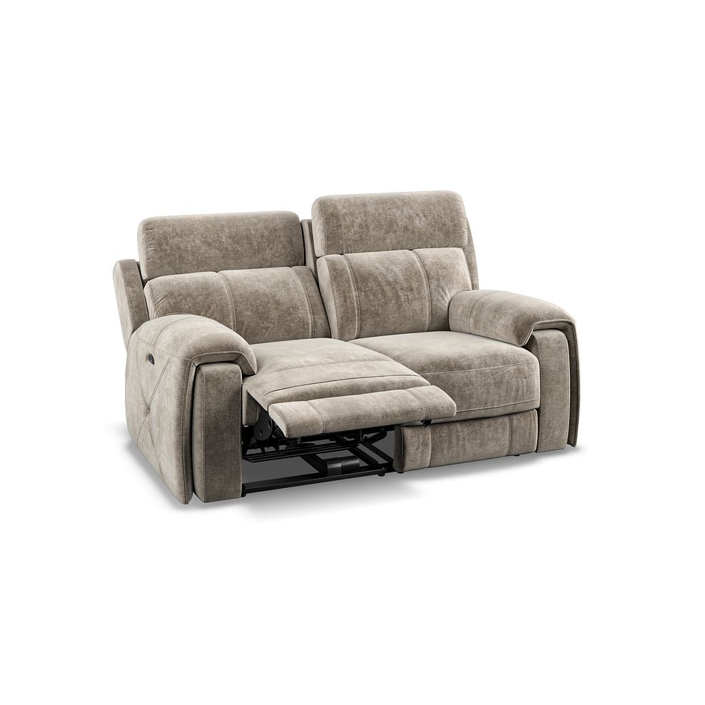 Leo 2 Seater Recliner Sofa with Adjustable Headrests in Descent Taupe Fabric Thumbnail 3