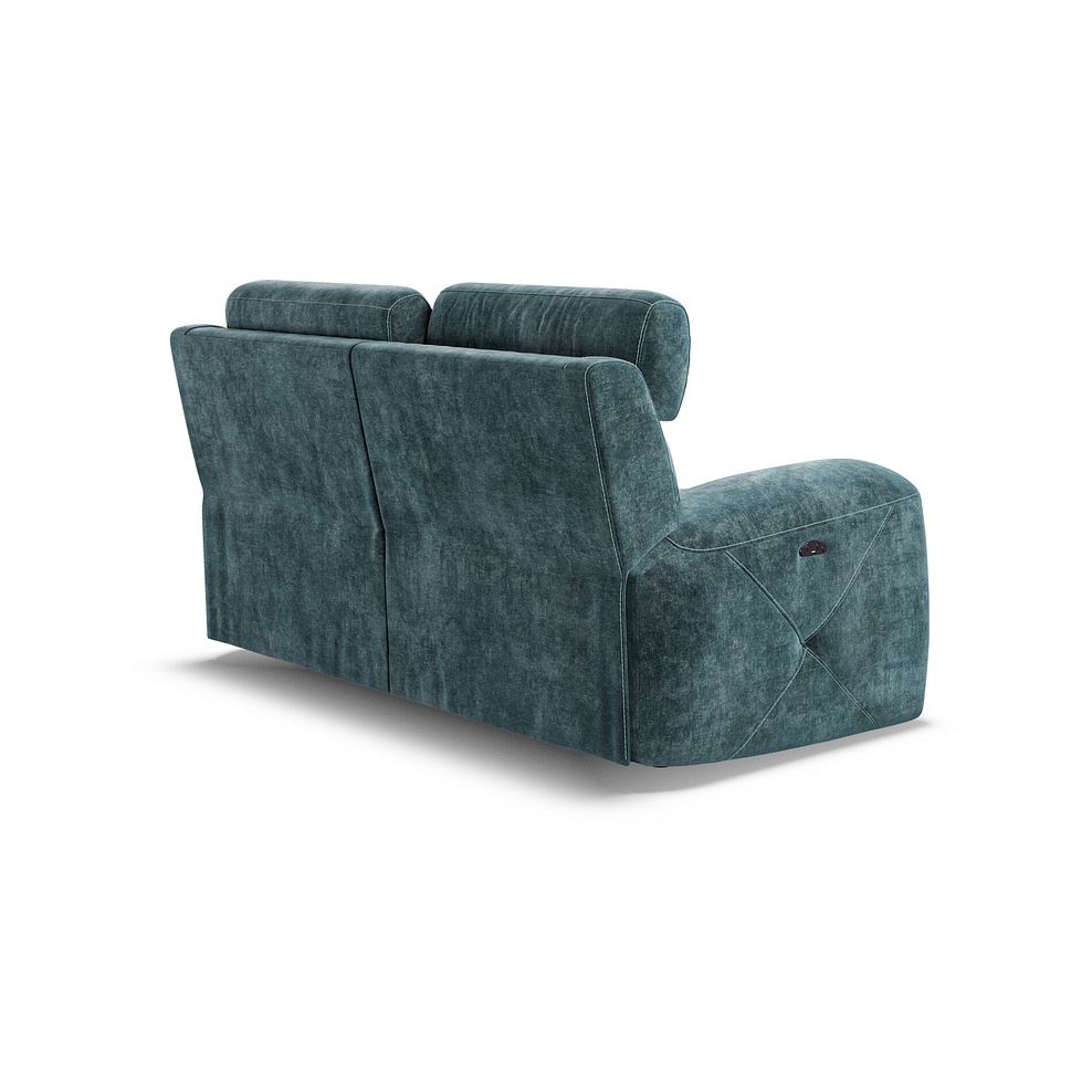 Leo 2 Seater Recliner Sofa with Adjustable Headrests in Descent Blue Fabric 6