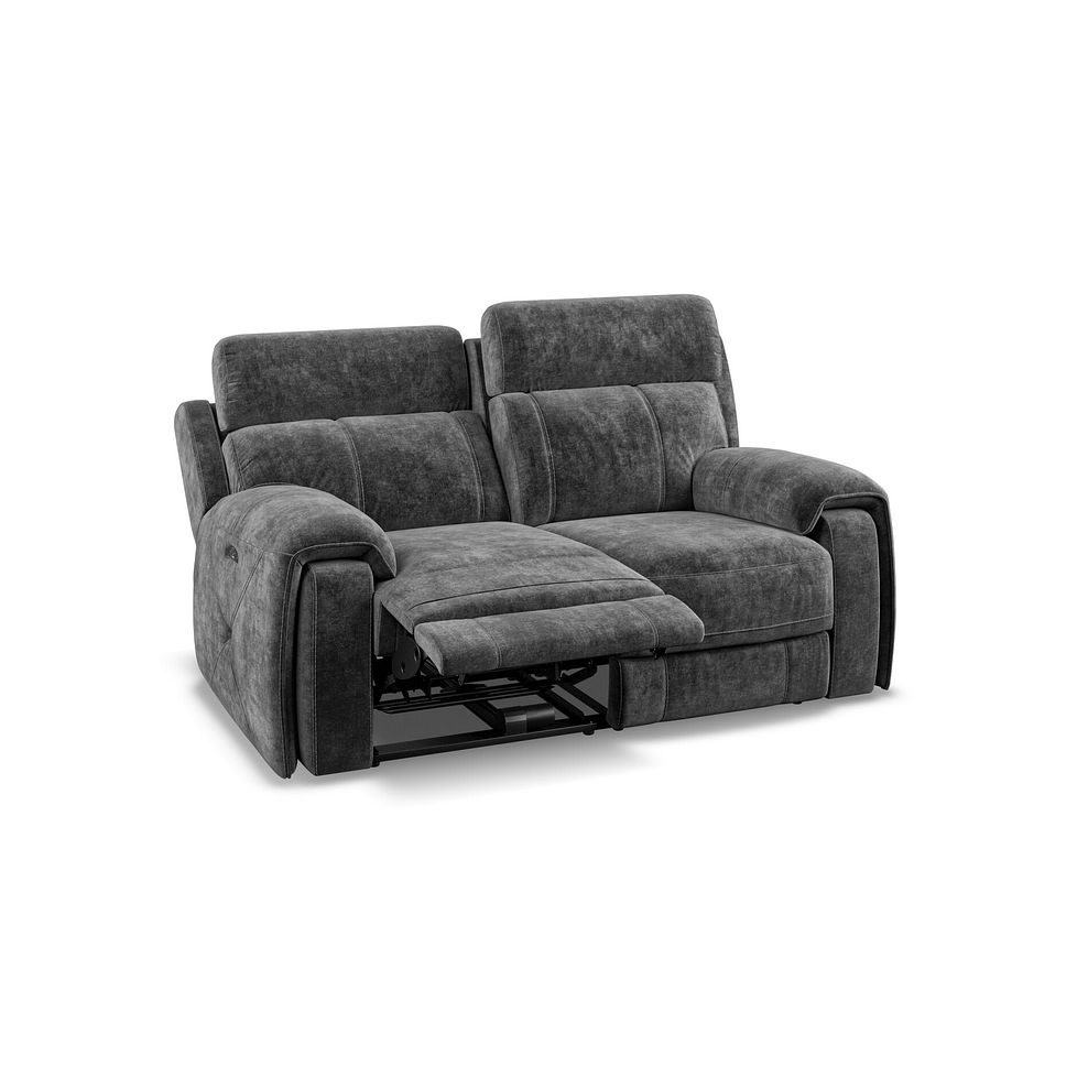 Leo 2 Seater Recliner Sofa with Adjustable Headrests in Descent Charcoal Fabric 5