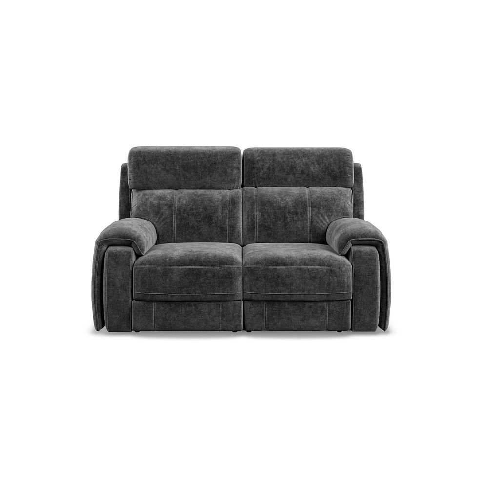 Leo 2 Seater Recliner Sofa with Adjustable Headrests in Descent Charcoal Fabric 2