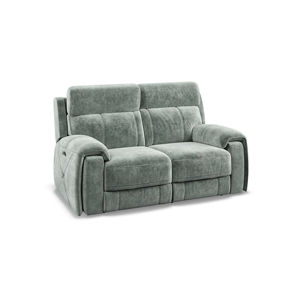 Leo 2 Seater Recliner Sofa with Adjustable Headrests in Descent Pewter Fabric