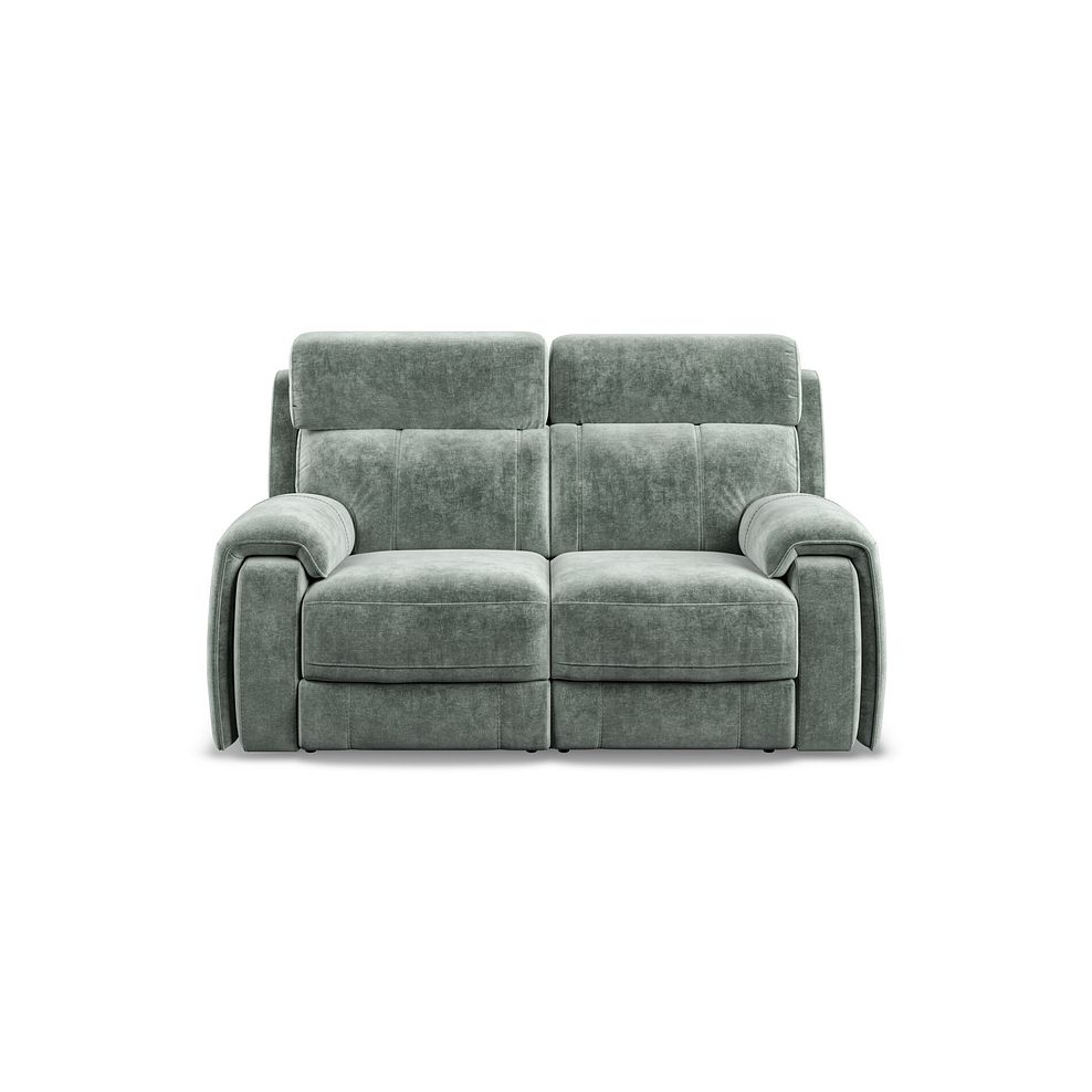 Leo 2 Seater Recliner Sofa with Adjustable Headrests in Descent Pewter Fabric 2
