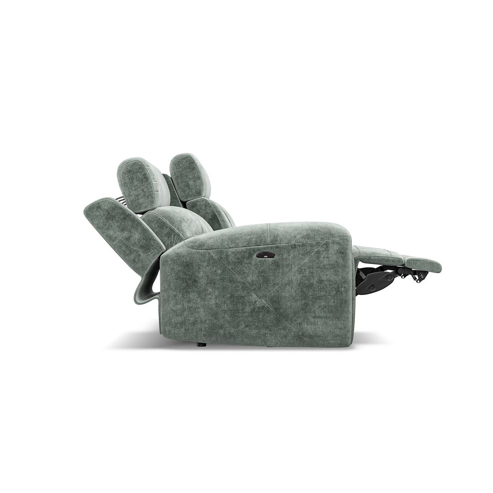 Leo 2 Seater Recliner Sofa with Adjustable Headrests in Descent Pewter Fabric 8