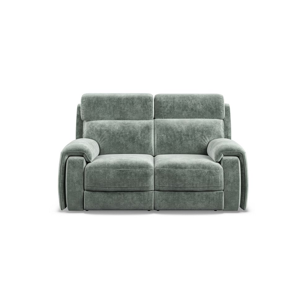 Leo 2 Seater Recliner Sofa with Adjustable Headrests in Descent Pewter Fabric 5