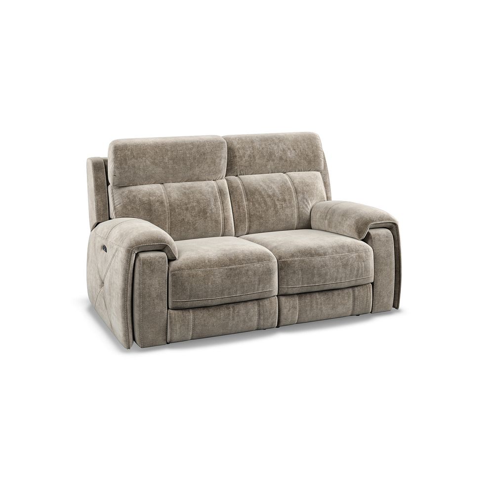 Leo 2 Seater Recliner Sofa with Adjustable Headrests in Descent Taupe Fabric