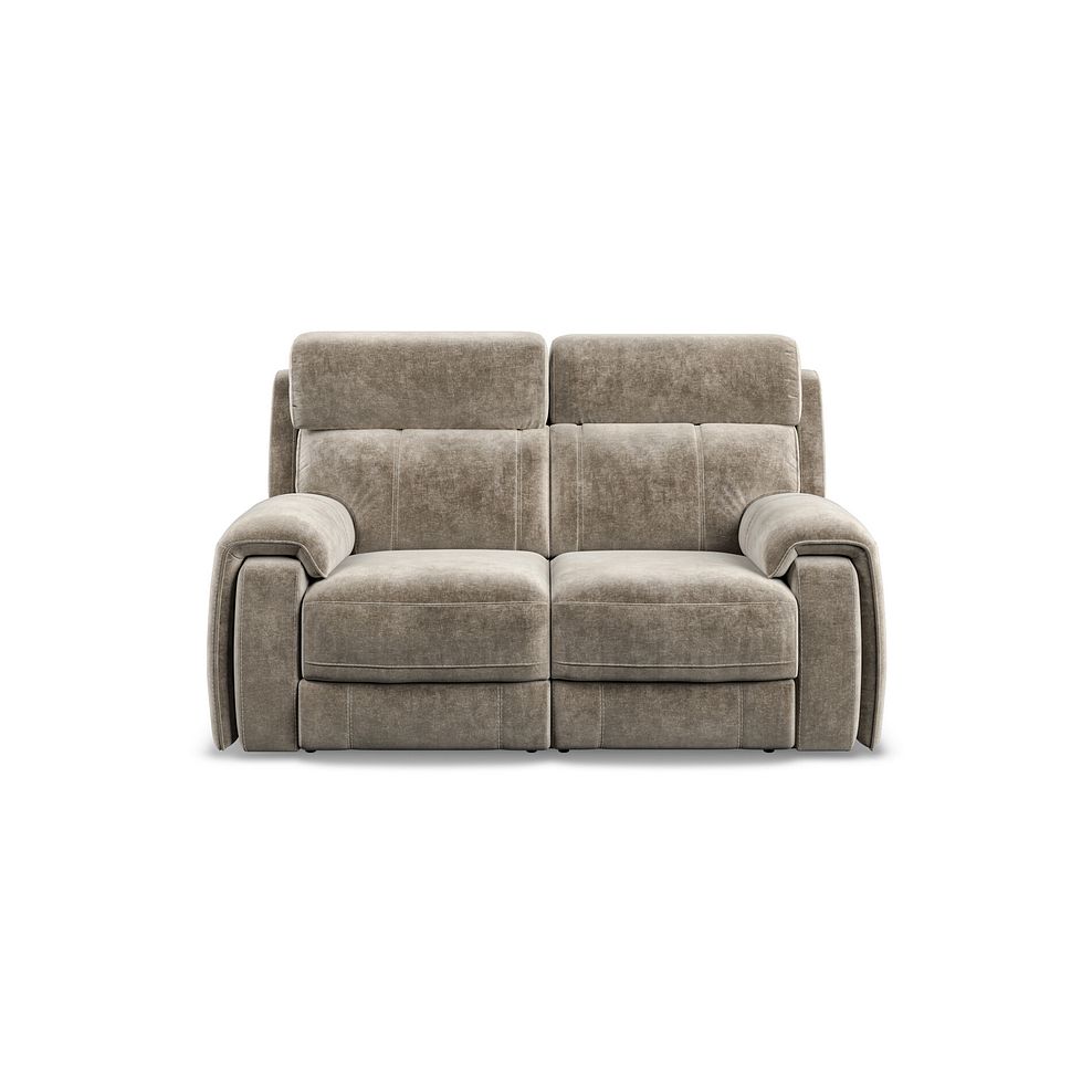 Leo 2 Seater Recliner Sofa with Adjustable Headrests in Descent Taupe Fabric Thumbnail 2