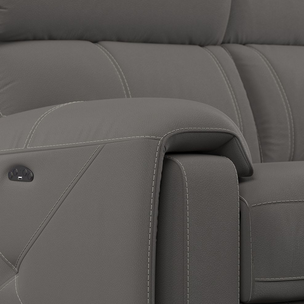 Leo 2 Seater Recliner Sofa with Adjustable Headrests in Elephant Grey Leather 10