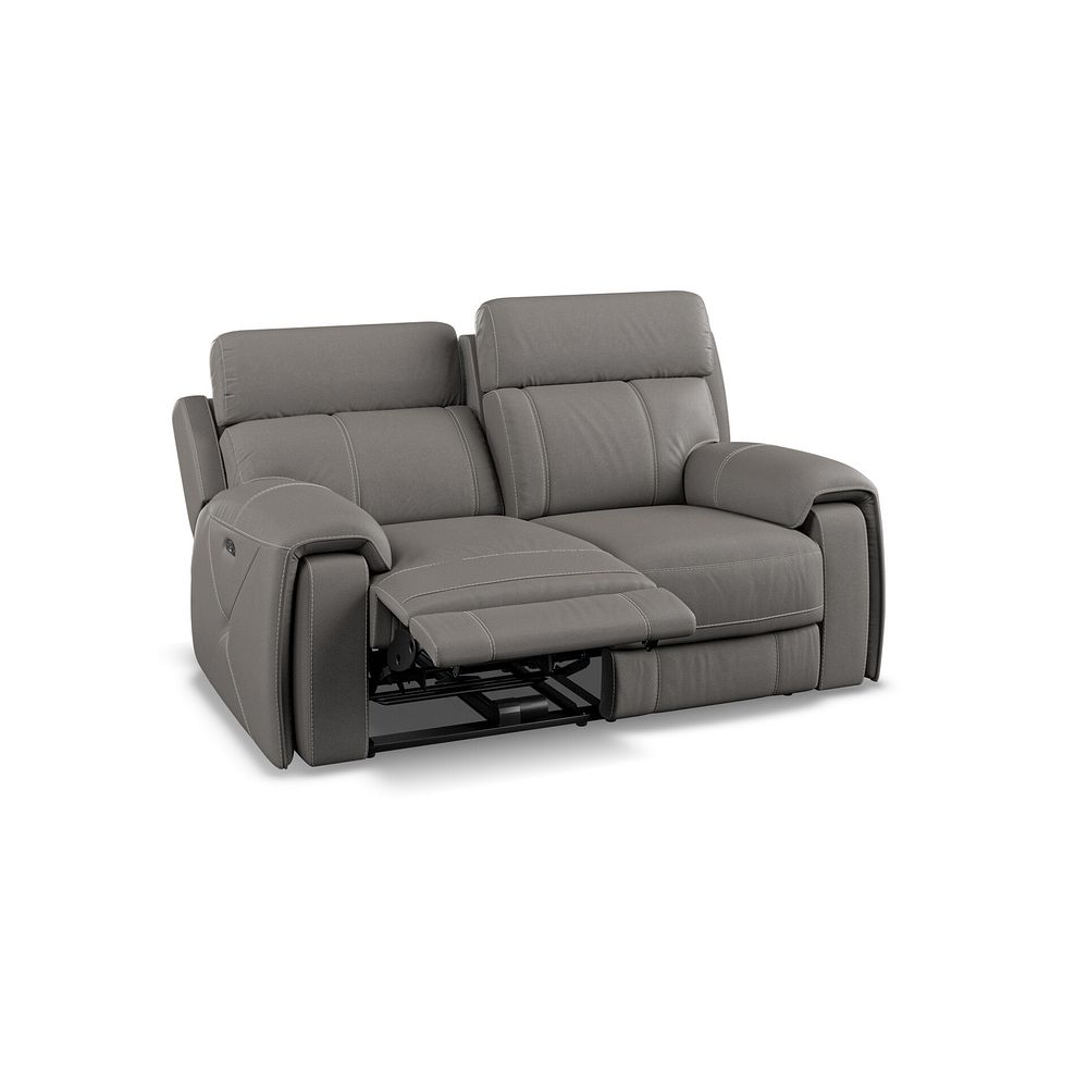 Leo 2 Seater Recliner Sofa with Adjustable Headrests in Elephant Grey Leather 5