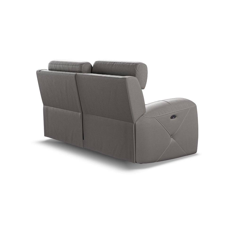 Leo 2 Seater Recliner Sofa with Adjustable Headrests in Elephant Grey Leather 6