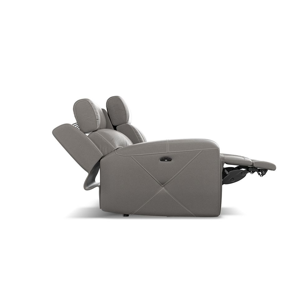Leo 2 Seater Recliner Sofa with Adjustable Headrests in Elephant Grey Leather 8
