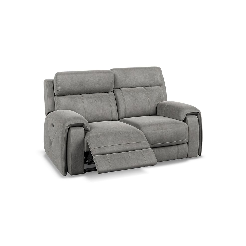 Leo 2 Seater Recliner Sofa with Adjustable Headrests in Maldives Dark Grey Fabric 2