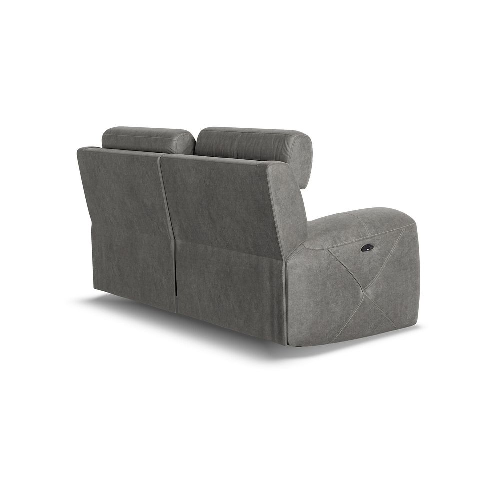 Leo 2 Seater Recliner Sofa with Adjustable Headrests in Maldives Dark Grey Fabric Thumbnail 5