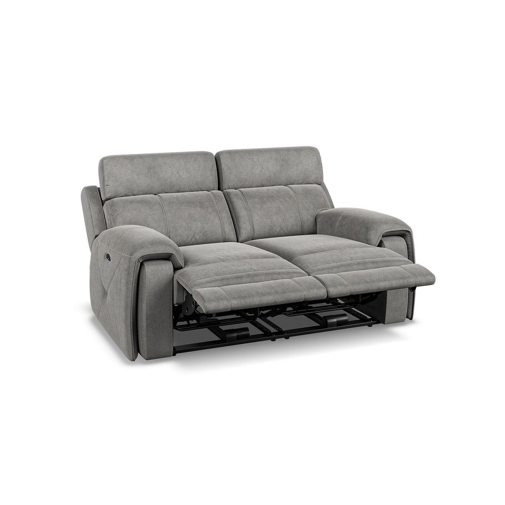 Leo 2 Seater Recliner Sofa with Adjustable Headrests in Maldives Dark Grey Fabric 3