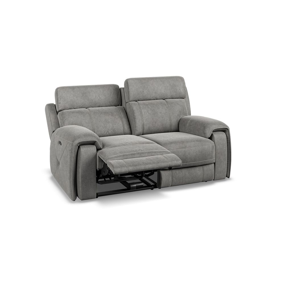 Leo 2 Seater Recliner Sofa with Adjustable Headrests in Maldives Dark Grey Fabric Thumbnail 5
