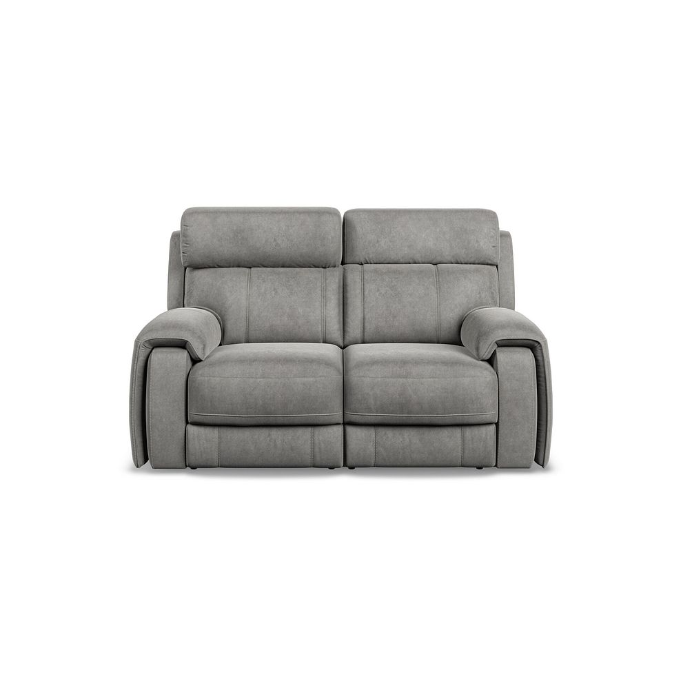 Leo 2 Seater Recliner Sofa with Adjustable Headrests in Maldives Dark Grey Fabric 2