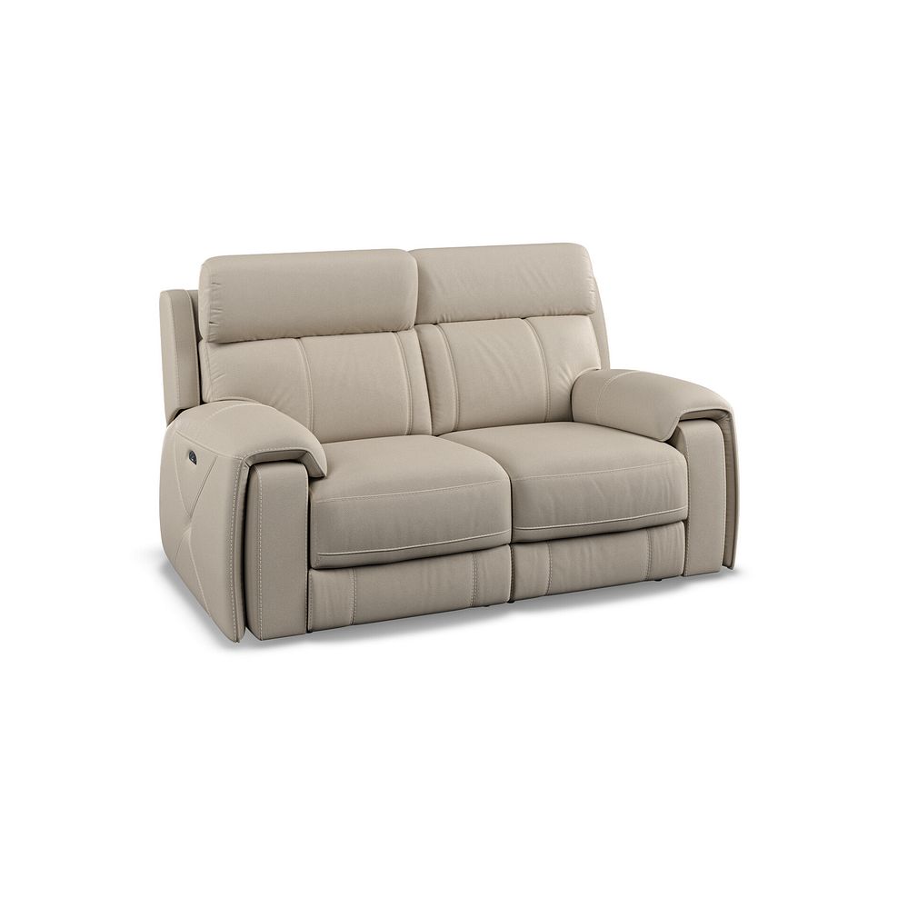 Leo 2 Seater Recliner Sofa with Adjustable Headrests in Pebble Leather