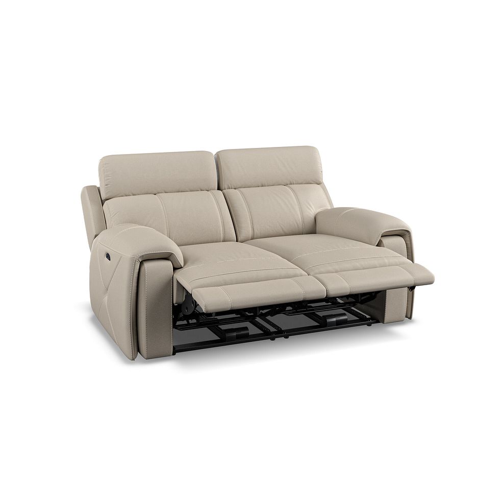 Leo 2 Seater Recliner Sofa with Adjustable Headrests in Pebble Leather 3