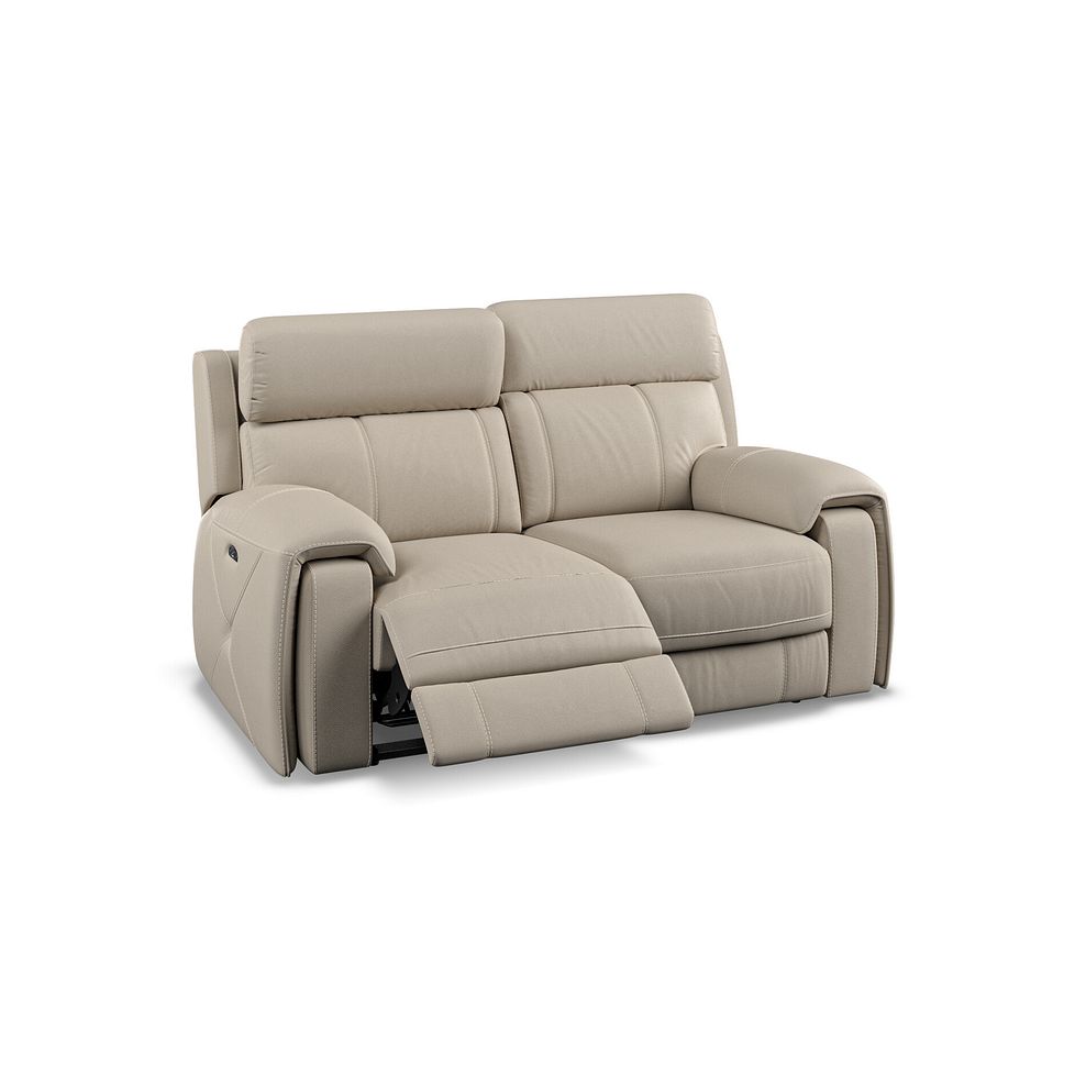 Leo 2 Seater Recliner Sofa with Adjustable Headrests in Pebble Leather 4