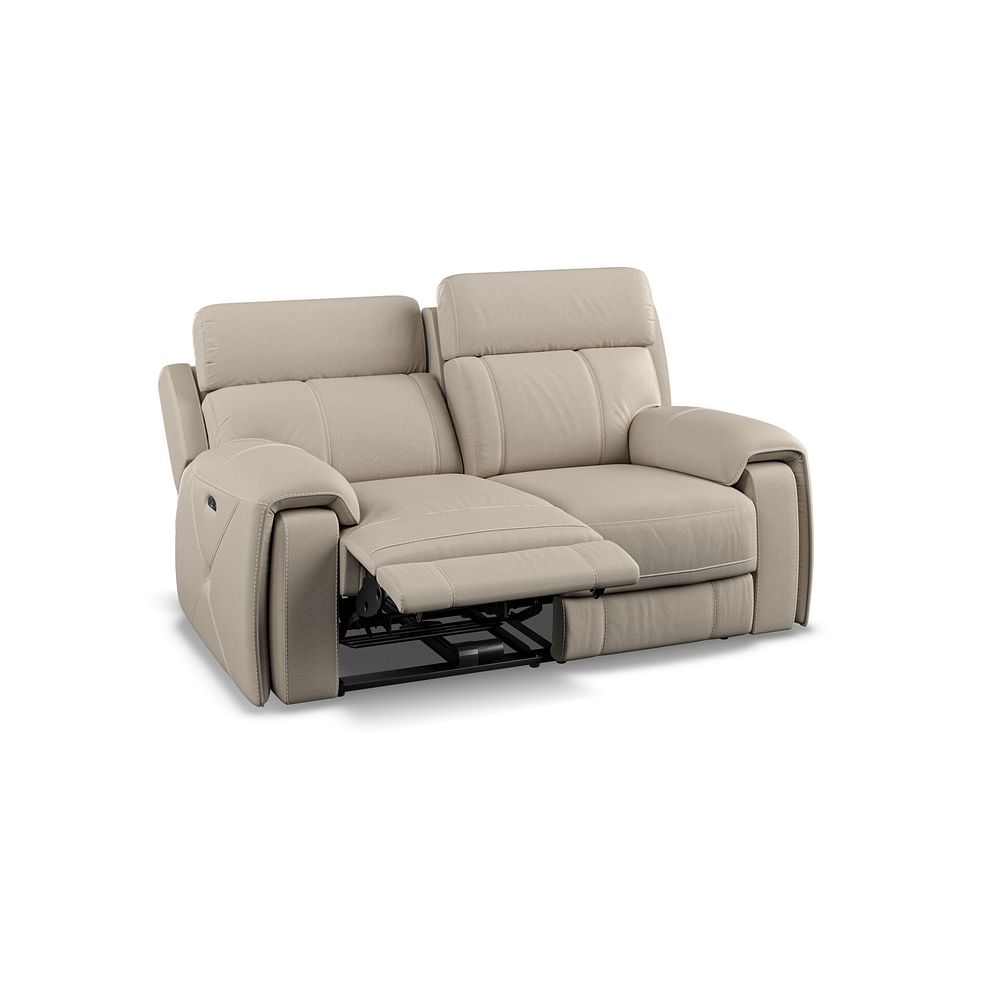 Leo 2 Seater Recliner Sofa with Adjustable Headrests in Pebble Leather 5