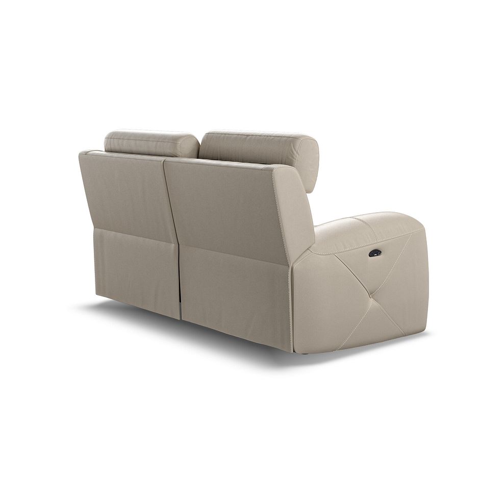 Leo 2 Seater Recliner Sofa with Adjustable Headrests in Pebble Leather 6