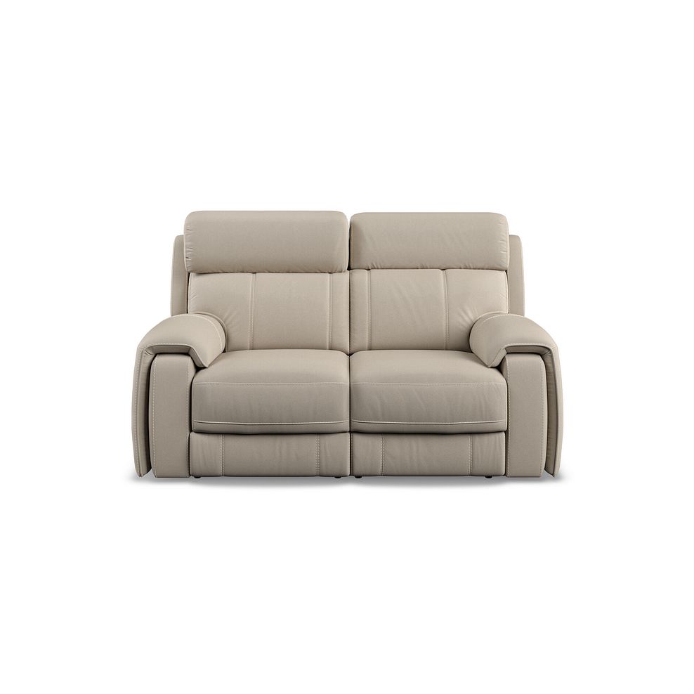 Leo 2 Seater Recliner Sofa with Adjustable Headrests in Pebble Leather Thumbnail 2