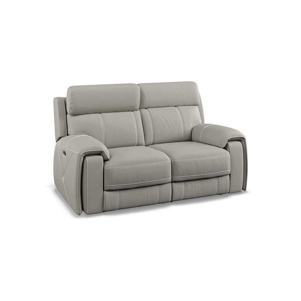 Leo 2 Seater Recliner Sofa with Adjustable Headrests in Taupe Leather