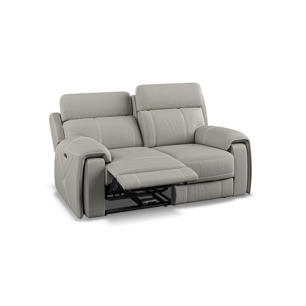 Leo 2 Seater Recliner Sofa with Adjustable Headrests in Taupe Leather 3